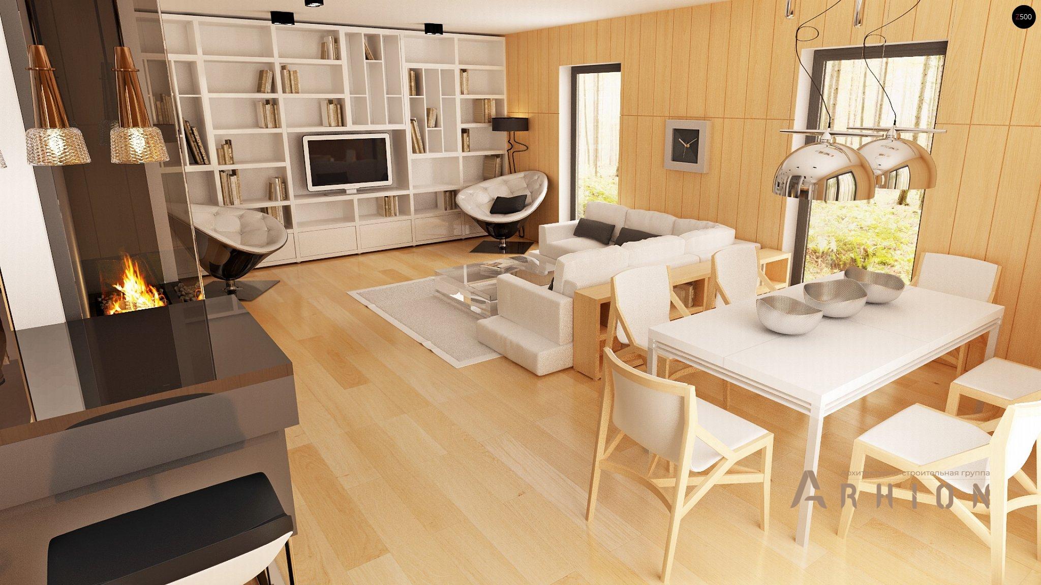 4. Проект одноэтажного дома в современном стиле с двускатной кровлей, Zx60 BG, площадью - 156 кв c мансардой, терассой, балконом